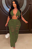 Summer New Sexy Tassel Knitting Bikini Solid Color Hollow Out Beach Sets TRS1193