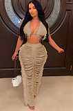 Summer New Sexy Tassel Knitting Bikini Solid Color Hollow Out Beach Sets TRS1193