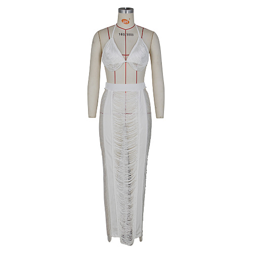 WHOLESALE | Cover Maxi Skirt Set in White