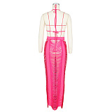 WHOLESALE | Cover Maxi Skirt Set in Rose Red