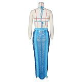 WHOLESALE | Cover Maxi Skirt Set in Blue