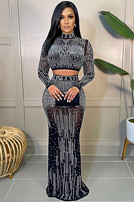WHOLESALE | Black See-through Skirt Set