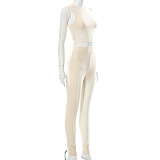 WHOLESALE | High Elastic Fabric Mesh Pants Set