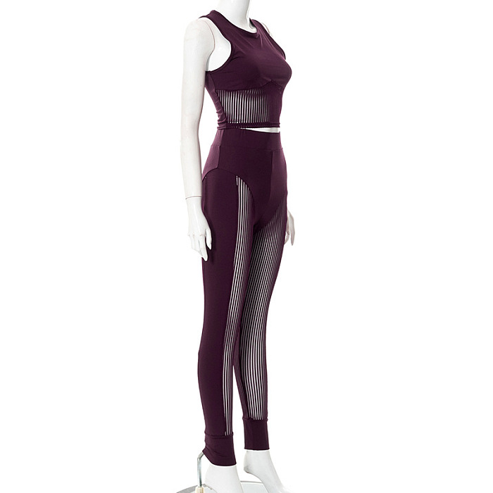 WHOLESALE | High Elastic Fabric Mesh Pants Set