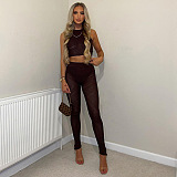 WHOLESALE | High Elastic Fabric Mesh Pants Set