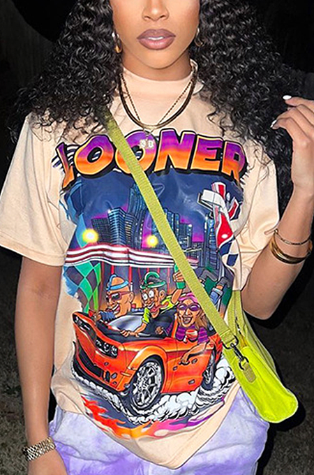 WHOLESALE | Printed T-Shirt in Apricot