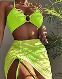 WHOLESALE | Ruffles Halter 3 Piece Bikini