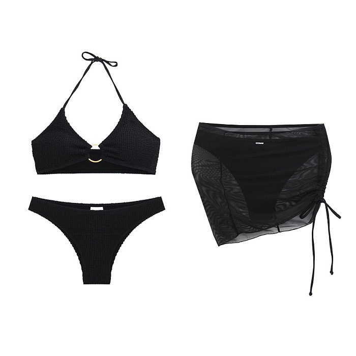 WHOLESALE | Ruffles Halter 3 Piece Bikini