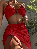 WHOLESALE | Ruffles Halter 3 Piece Bikini