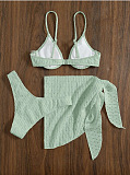 WHOLESALE | Solid 3 Piece Bikini in Light Cyan
