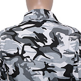 WHOLESALE | Camo Front Real Pocket Crop Jacket Grey