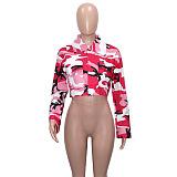 WHOLESALE | Camo Front Real Pocket Crop Jacket Rose Red