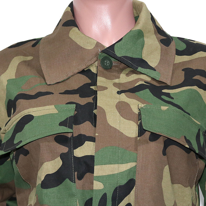 WHOLESALE | Camo Front Real Pocket Crop Jacket Jungle