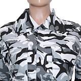 WHOLESALE | Camo Front Real Pocket Crop Jacket Grey