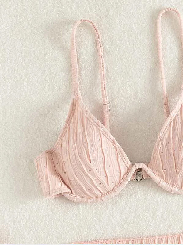WHOLESALE | Solid 3 Piece Bikini in Light Pink
