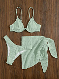 WHOLESALE | Solid 3 Piece Bikini in Light Cyan