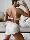 WHOLESALE | Solid 3 Piece Bikini in Light White