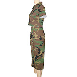 WHOLESALE | Camo Side Split Skirt Set
