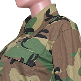 WHOLESALE | Camo Front Real Pocket Crop Jacket Jungle