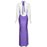 WHOLESALE | Fake Pearl Deco Halter Dress
