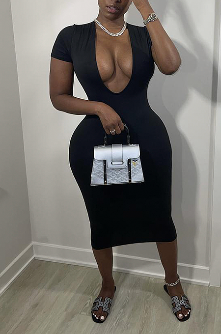 WHOLESALE | Plunging Neck Dress