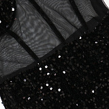WHOLESALE | One Shoulder Sequins See-through Dress