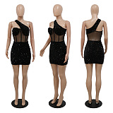 WHOLESALE | One Shoulder Sequins See-through Dress