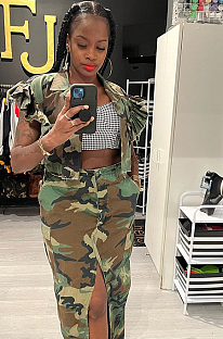 WHOLESALE | Lotus Edge Shoulder Button Up Camo Shirt Top