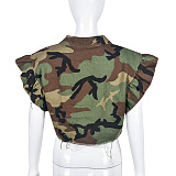 WHOLESALE | Lotus Edge Shoulder Button Up Camo Shirt Top