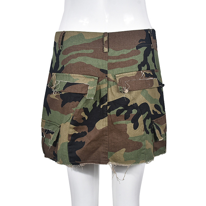 WHOLESALE | Side Split Camo Mini Skirt