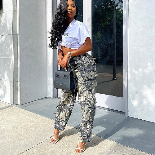 WHOLESALE | Loose Side Pocket Camo Pants