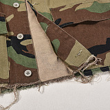 WHOLESALE | Lotus Edge Shoulder Button Up Camo Shirt Top