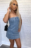 WHOLESALE |  Denim Back Zip Up Dress