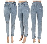 WHOLESALE | Distressd Elastic Jeans