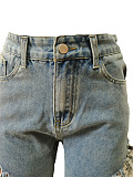 WHOLESALE | Side Hollow-out Tassel Hem Jeans