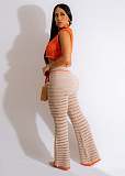 WHOLESALE | Knitted Off Shoulder Hollow-out Pants Set