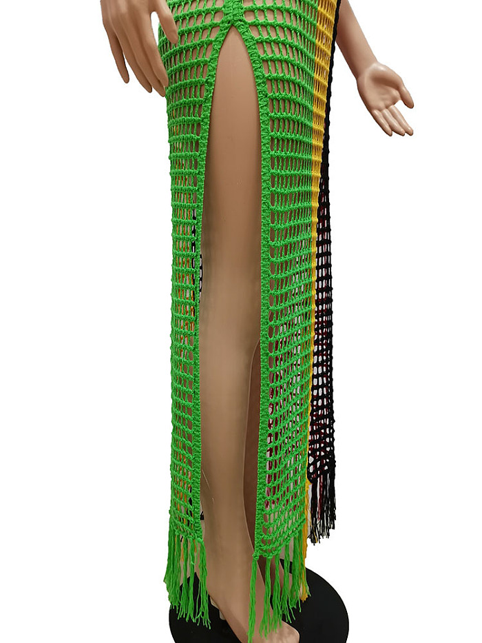 WHOLESALE | Knitted Hollow-out Beach Dress in Color Panel