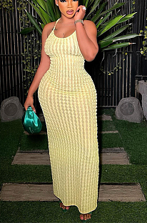 WHOLESALE | Popcorn Material Maxi Dress