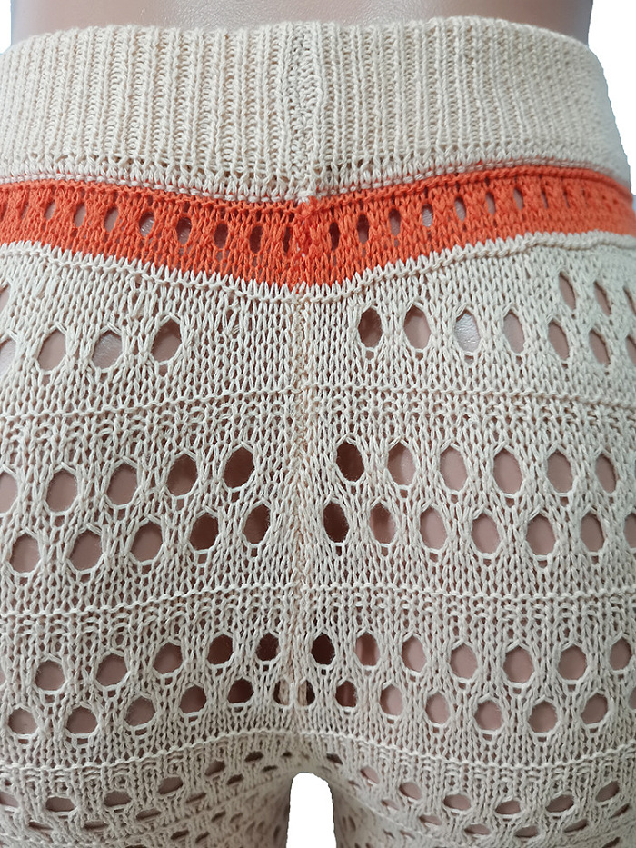 WHOLESALE | Knitted Off Shoulder Hollow-out Pants Set