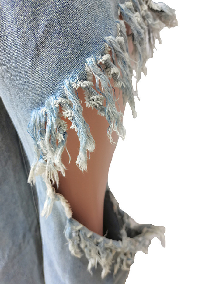 WHOLESALE | Side Hollow-out Tassel Hem Jeans