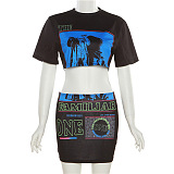 WHOLESALE | Printed Crop Top Skirt Set