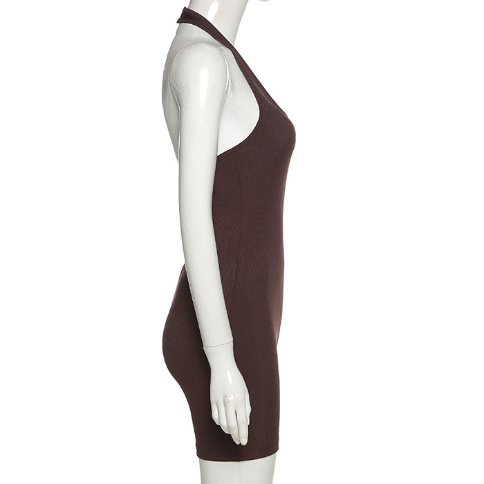 WHOLESALE | Pitted Material Halter Romper
