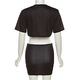 WHOLESALE | Printed Crop Top Skirt Set