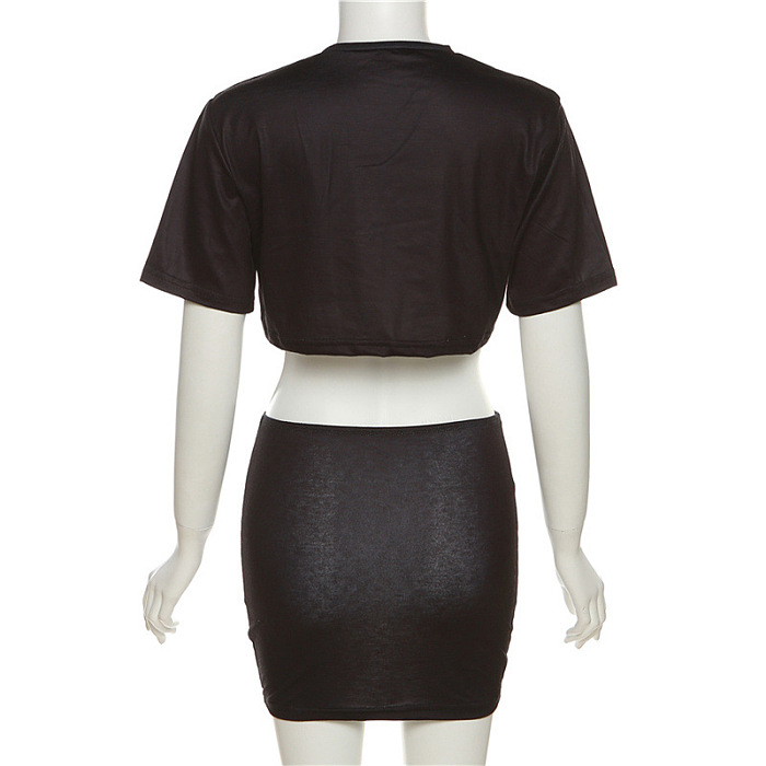 WHOLESALE | Printed Crop Top Skirt Set