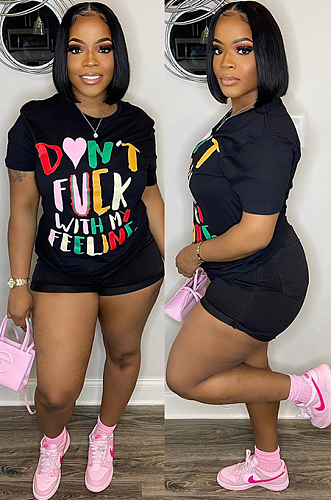 WHOLESALE | Letter Print Short Sleeve Casual T Shirt
