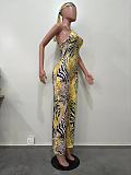 WHOLESALE | Leopard Print Sling Jumpsuit With Headscarf