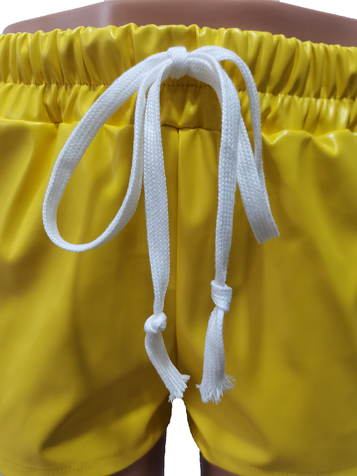 WHOLESALE | Tie Up PU Leather Split Shorts