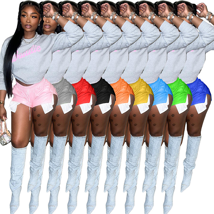 WHOLESALE | Tie Up PU Leather Split Shorts