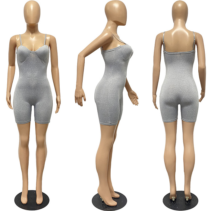 WHOLESALE | Solid Spaghetti Strap Tight Romper