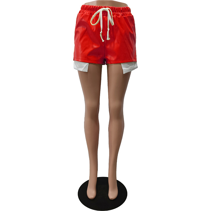 WHOLESALE | Tie Up PU Leather Split Shorts